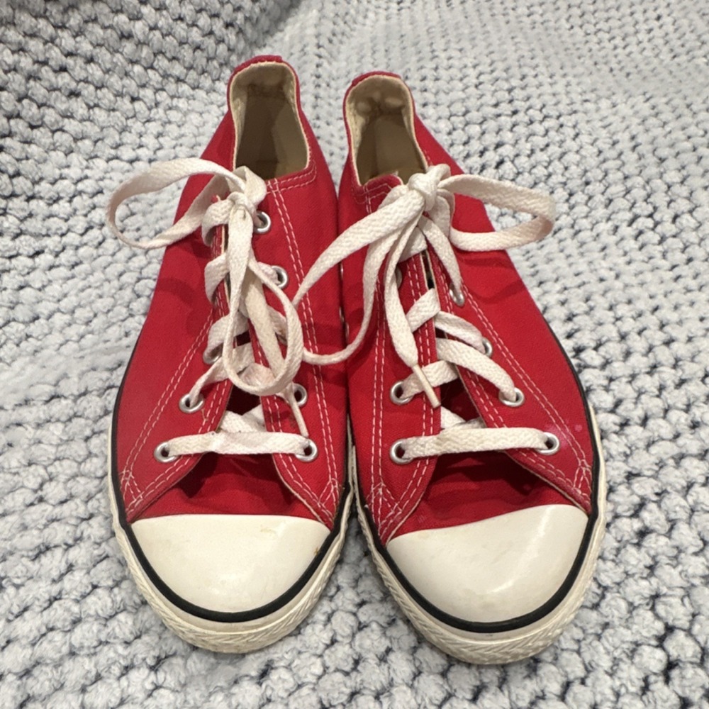 Converse All Star Red Canvas Low-Top Kids Casual Sneakers US Size‎ 3